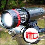 StellarLights - Solid Aircraft Aluminum Bike Light - BRIGHT 240 Lumens LED Bicycle Headlight With Tail light - WATERPROOF - Mounts in Seconds - NO TOOLS Required