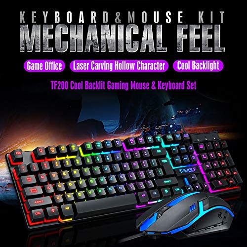 RGB Gaming Keyboard and MouseLight Up & LED Backlit Mechanical
