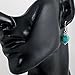 Women’s 925 Oxidized Sterling Silver Oval Gemstone Vintage Dangle Hook Earrings, 1.25