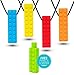 Optimum Sensory Chew Necklace (4 Pack + Free Pencil Topper) - Chewy Necklace Bundle - Silicon Chewelry for Kids with Autism ADHD Biting Needs - Chewlery Toy for Boys and Girls - More Firm
