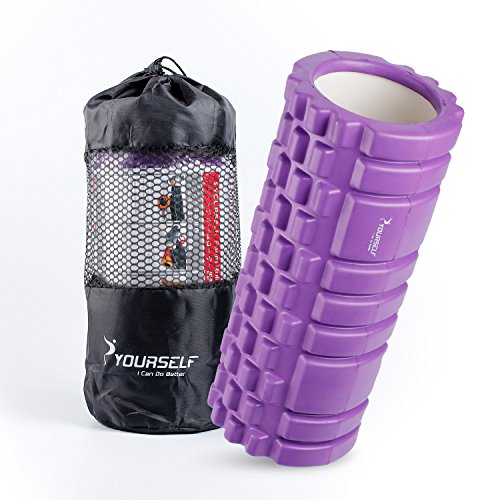 SYOURSELF Foam Roller for Muscle Massage-13" x 5.5", EVA, Trigger Point-Deep Tissue, Myofascial Release, Physical Therapy for Pain Relief, Exercise, Yoga, Pilates+Instructions, Carry Bag(Purple)