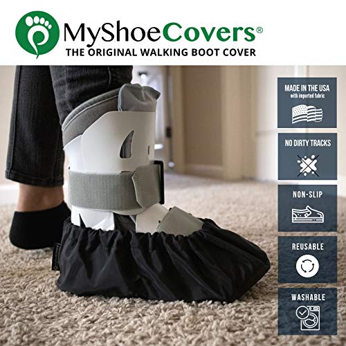 MyShoeCovers 1 Fracture Walking Boot Cover Black, Medium Pricepulse