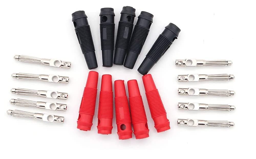 Fasizi Banana Plugs 10pcs 20A Banana Connectors Speakers Connectors 4mm Connector Cases Banana Plugs Test Probe Binding Post Connector