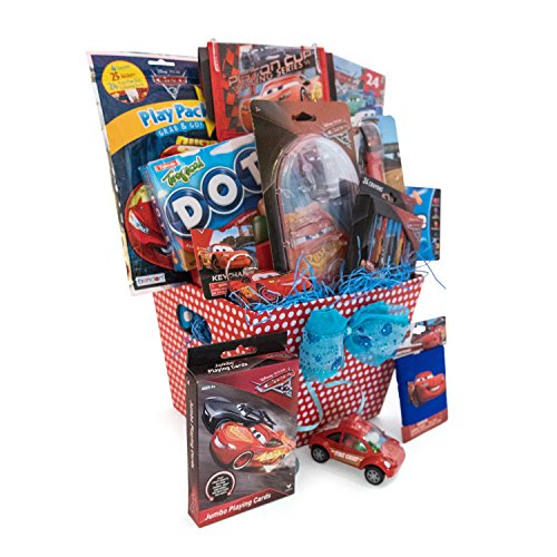Birthday, Get Well Theme Pixar Gift Baskets Idea for Kids 9 Car Items in 1 Basket