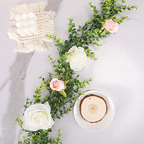 COCOBOO 6 Pack 36ft Artificial Greenery Garland Bulk, Boxwood Garland