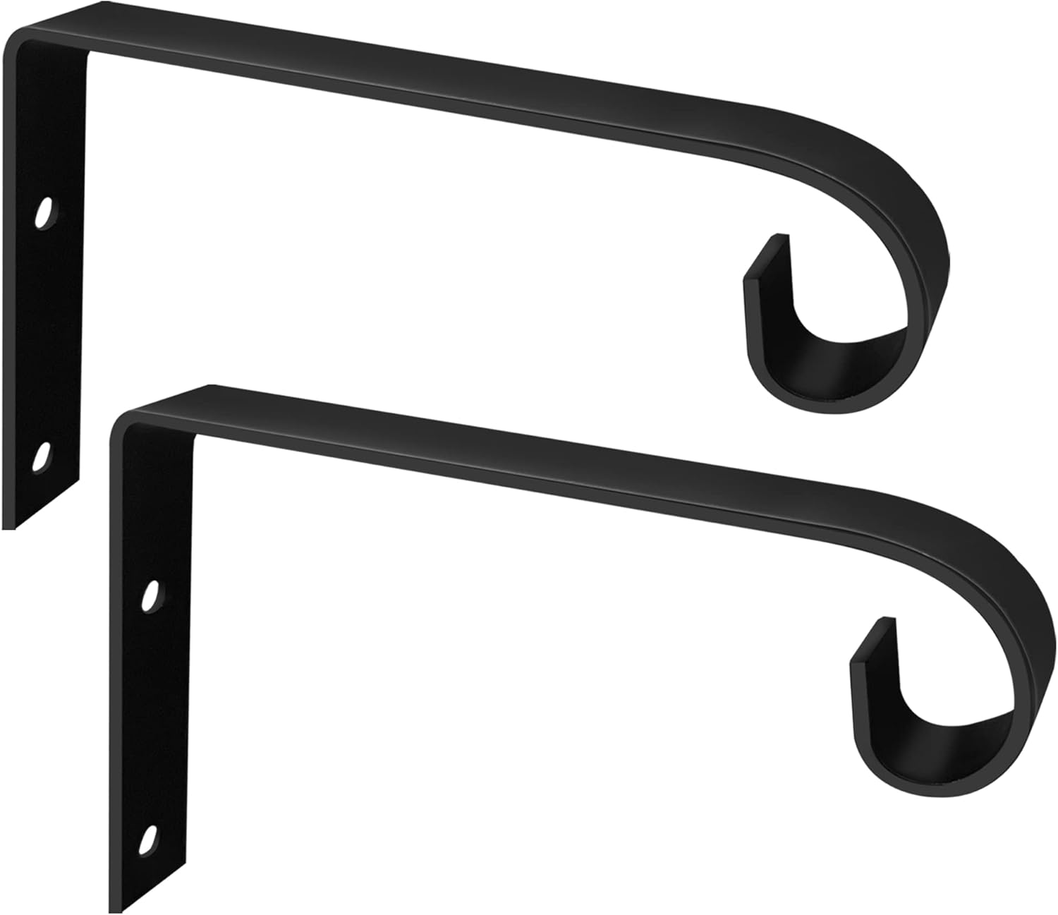 Outdoor Hanging Brackets - Jantens 6-inch Hanging Plant Bracket 2 Pack, Metal Plant Hook for Indoor & Outdoor, Decorative Wall Plant Hanger for Hanging Planters, Lanterns, Bird Feeders, Flower Baskets - Black