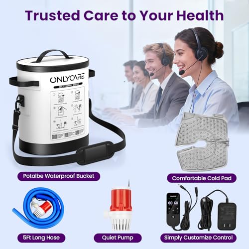Cold Therapy Machine, Program Timer Ice Machine for Knee After Surgery, Portable Ice Therapy Machine with Quiet Pump, Large Cold Pad for Ankle, Arm Joints, Sports Injuries, Cryotherapy Pain Relief