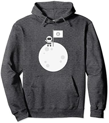 Unisex Litecoin To The Moon! | Astronaut LTC Flag Hoodie 2XL Dark Heather