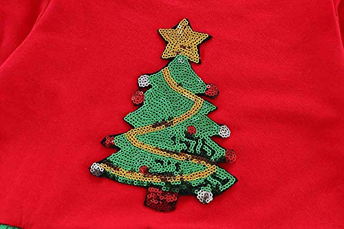 Toddler Kids Baby Girls Outfits Christmas Tree Dress Red Green Tutu Skirt Clothes Set Winter