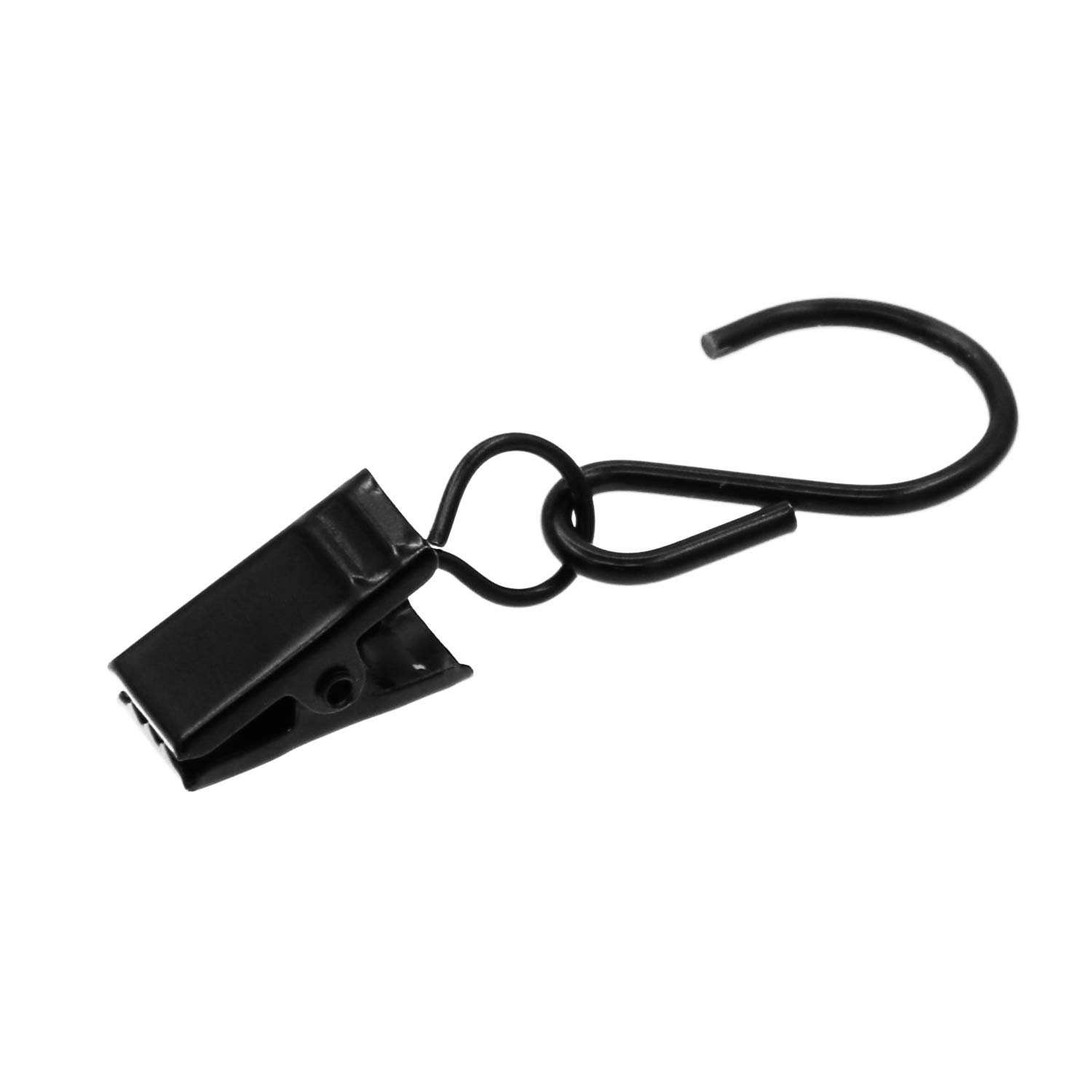 Coideal Metal Curtain Clips Hooks, 40 Pcs Multifunction Gutter Hanging Clips for Awning Xmas String Lights, Indoor Christmas Decoration (Black)