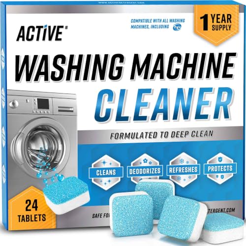 Washing Machine Cleaner Descaler 24 Pack - Deep Cleaning Tablets For HE