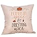 Jartinle 4 Pack Pumpkin Spice Quotes Happy Fall Throw Pillow Case Harvest Blessing Thanksgiving Cushion Cover 18 x 18 Inch Cotton Linen Autumn Farmhouse Decor (Pumkin Spice)