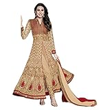 Ustaad Beige Color Beautiful Georgette Embroidery Wedding Indian Anarkali Suit