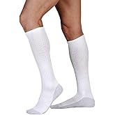 Sigvaris 602CMSW00 18-25mmHg Womens Closed Toe Knee High Compression Sock, Medium & Short, White