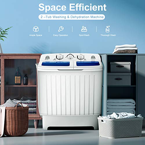 Giantex Portable Compact Twin Tub Washing Machine 17.5lbs Mini Washer