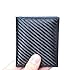 SERMAN BRANDS - RFID Blocking Leather Slim Wallet,Thin Minimalist Front Pocket Wallets For Men Credit Card Holder Carbon Fiber Pull Tab