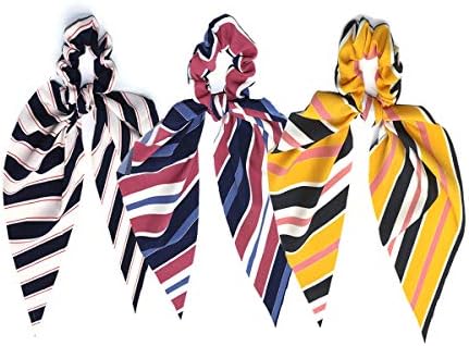 3 Pcs Scarf Scrunchies Elastic Hair Bands Hair Ties Rope Ponytail Holder Hair Accessories for Women and Girls