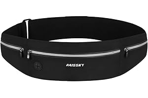 Slim Running Belt for Phone 6.8'', Ultra Light Running Belts for Women/Men, Zipper Waterproof Running Waist Pack, Reflective 