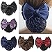 Shuohu Women Pro Bow Barrette Hair Clip Cover Bowknot Bun Snood Hairnet