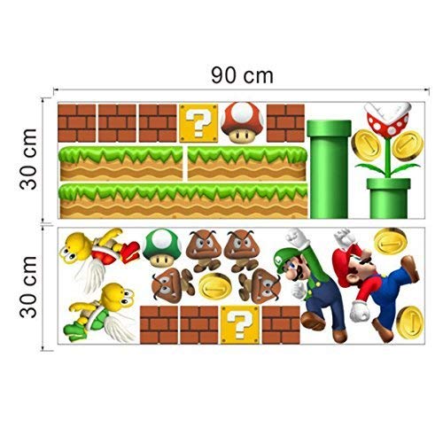 Super Mario Build a Scene Peel and Stick Wall Decal Stickers Wall