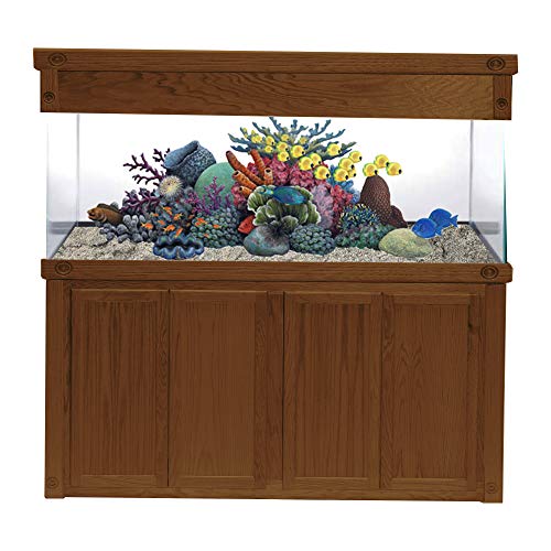 RJ ENTERPRISES Oak Empire 72″X24″ Walnut 30″ Tall Aquarium Stand fits180/225 Gal & Oak Empire 72″X24″ Walnut 10″ Tall Canopy fits180/225 Gal & Glass Tank Aquarium 225 Gal is Included