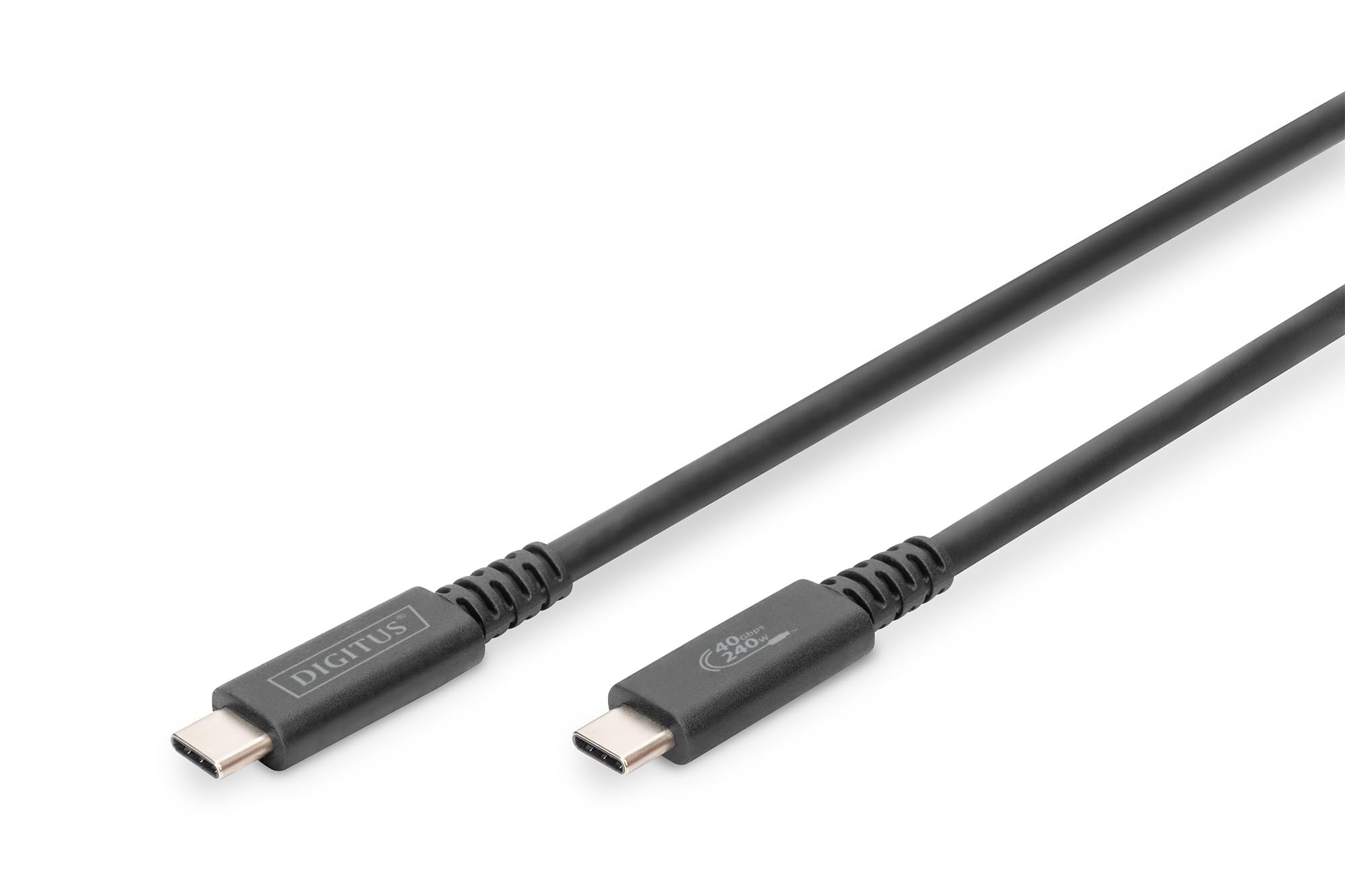 Digitus USB-C Cable – USB4 Gen3 – 1 m – 40 Gbps – Video 8K 60Hz, 4K 60Hz – 240W Power Delivery 3.1 – Black