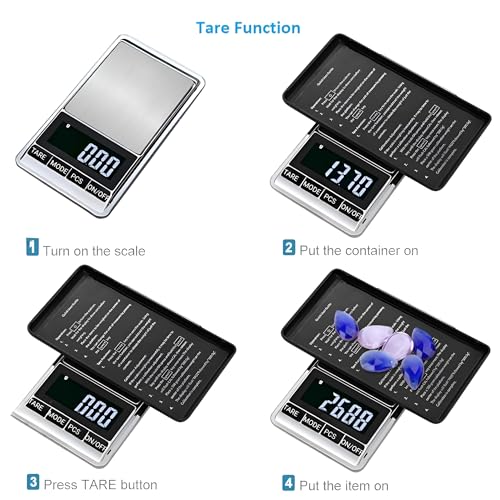 Digital Scale 0.01g, 500g Kitchen Scale & Gold Scale, Mini Precision Gram Scale with 0.001oz, Portable Food Weight Scale, Jewelry Weighing Scale, White Backlit Display