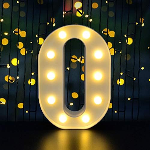 Dream Master LED Light Sign Marquee Letter Lights Sign, Light Up Alphabet Letter for Home Party Wedding Decoration (White O)