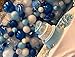 Mayen 40 Pcs 12 Inch Blue Silver White Balloons Set, Silver Confetti and Blue Agate Marble Balloons Royal and Light Blue White Latex Balloons for Birthday Party Decorations Baby Showers Graduation