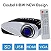 iToobe i8 LED Mini Portable Pocket Multimedia Home Cinema Theater Video Projector Support 1080P with HDMI/USB/AV/SD/VGA Input for Movies Games Music Home Theater Entertainment (Black)