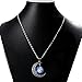 Luvalti Galaxy & Crescent Cosmic Purple Moon Pendant Necklace, Blue Glass, 17.5'' Chain, Great Gift for Women