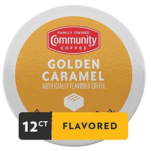 Community Coffee Golden Caramel Flavored Medium Roast Single Serve 12