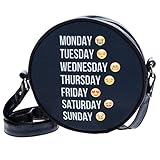 Catty Kelly Emoji Leather Handbag Cross Body Shoulder Messenger Bag (Black)