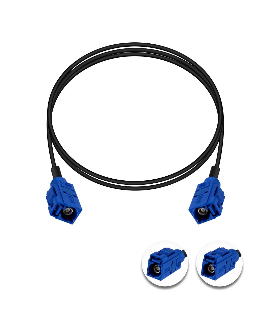 Vecys Fakra C Female to Fakra C Female Blue Pigtail Cable RG174 3.3FT/1M GPS Antenna Extension Cable for Car Radio