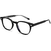 Dollger Blue Light Blocking Glasses For Woman Men Thick Square Frame Round Non-Prescription, For Computer,Work, TV,Gaming