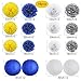 Yellow Navy Blue White Sliver Bridal Shower Decorations-16 pcs of Tissue Paper Pom Pom Paper Lanterns Yellow Navy Blue Themed Party Wedding Baby Showe Decoration (Yellow,Navy Blue,White,Sliver)