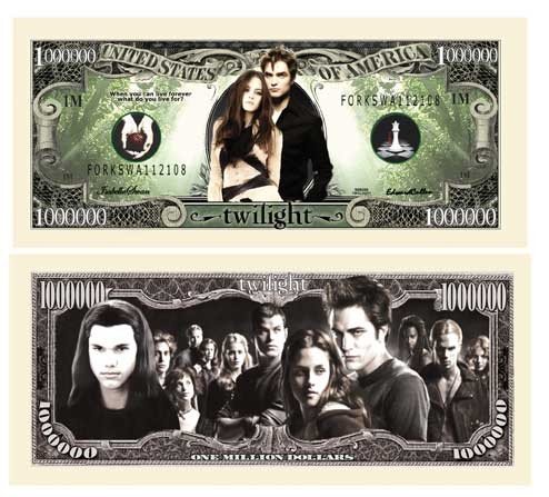 TWILIGHT MILLION DOLLAR BILL (5 bills)