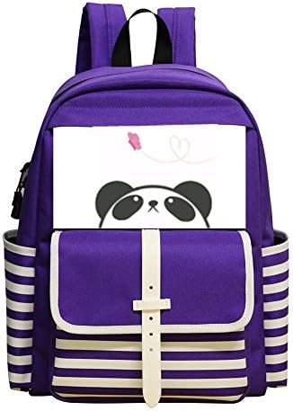 Cute Cartoon Panda Unisex Kindergarten Purple Packback School Shoulder Backpack for Girls Boys