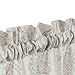 jinchan Floral Scroll Printed Linen Tiers Curtains Pole Top Ikat Flax Textured Medallion Design Jacobean Floral Curtains Retro Living Room Window Treatments Grey 24 Inch Long 2 Panels