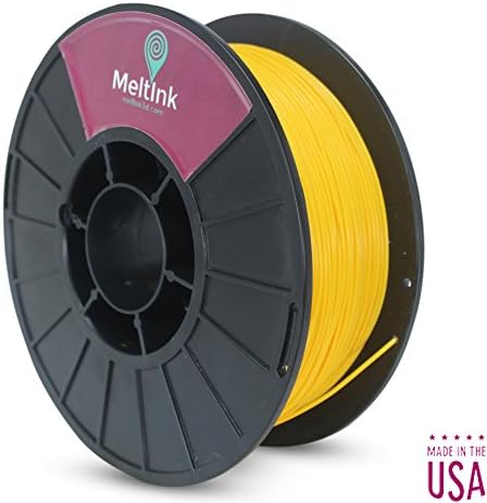 MeltInk3D ABS- 1K175YEL05 Yellow ABS 3D Printer Filament Ø 1.75mm, 1Kg (2.2 Lb), MADE in U.S.A, Dimensional Accuracy: ± 0.05mm