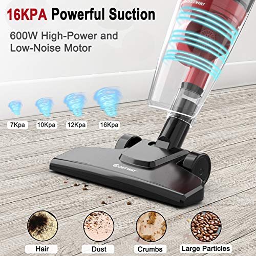 COSTWAY 6in1 Stick Vacuum Cleaner, 16KPa Powerful Suction 600W