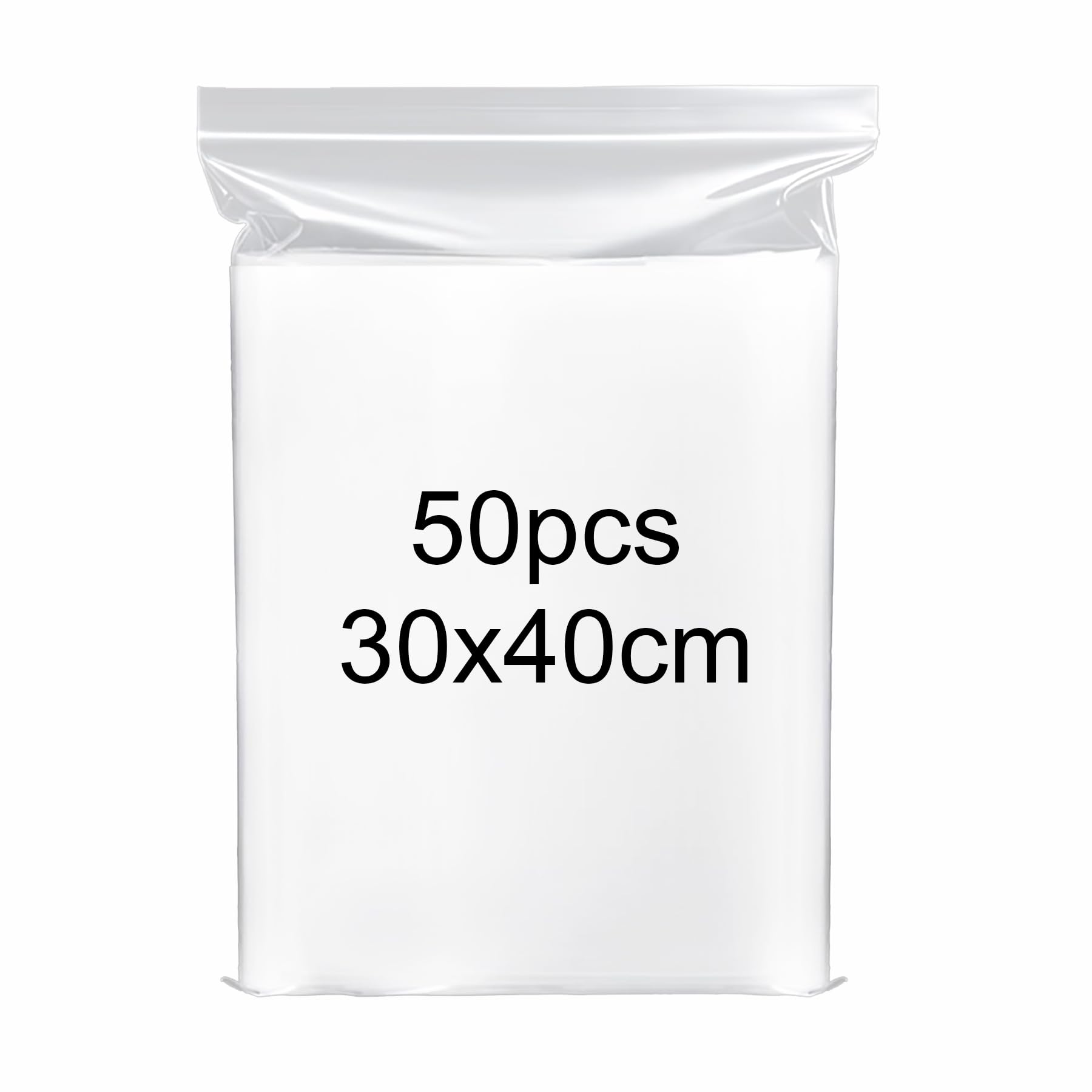 40x30cm Resealable Clear Large Plastic Bags 50Pcs Sealed Big Bag Storage Bag Press Seal Bags Thickening and Durable, Apply to Quilts, Blankets, Clothing Storage