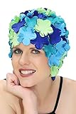 SYNC Original Swimwear Petal Swim Caps I Vintage Retro Flower Bathing Cap Marine Melody