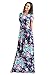 Lovezesent Women's Floral Print O Neck Short Sleeve Long Maxi Casual Dresses XX-Large Blue