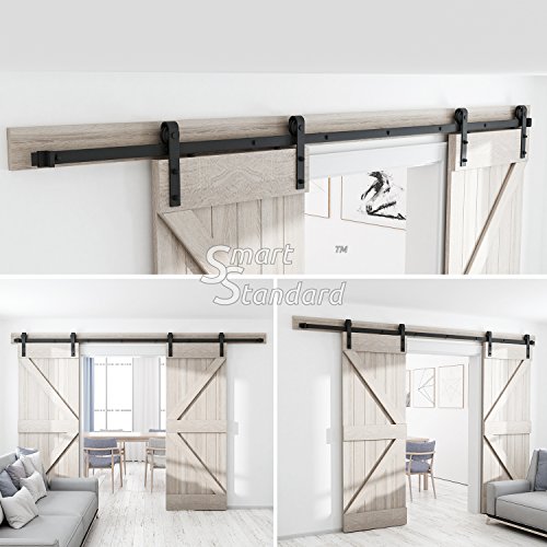 image for SMARTSTANDARD SDH1000STANDARDBK 10ft Heavy Duty Double Sliding Barn Do