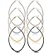 Areke Stainless Steel Oval Teardrop Hoop Earrings for Women, Huggie 4 Pairs Sets