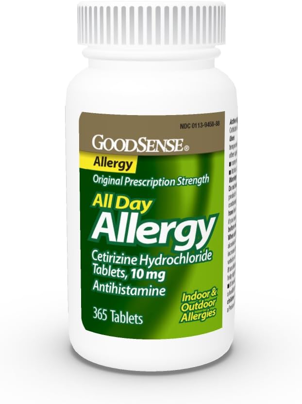 GoodSense All Day Allergy, Cetirizine HCl Tablets 10 mg, Antihistamine for Allergy Relief, 365 Count: Health & Personal Care