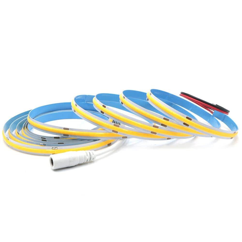 Arotelicht COB LED Strip Lights 12V 2M Warm White 3000K, Super Bright LED Tape dimmable high Density Light 320LEDs/M IP20 Without Adapter for Kitchen, Cabinet, Wardrobe