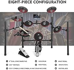 MUSTAR Electronic Drum Set, 10 Piece Electric Drum
