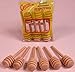 Creative Hobbies 4 Inch Honey Dipper Wood Stick Server for Honey Jar Dispense Drizzle Honey New -Pack of 6